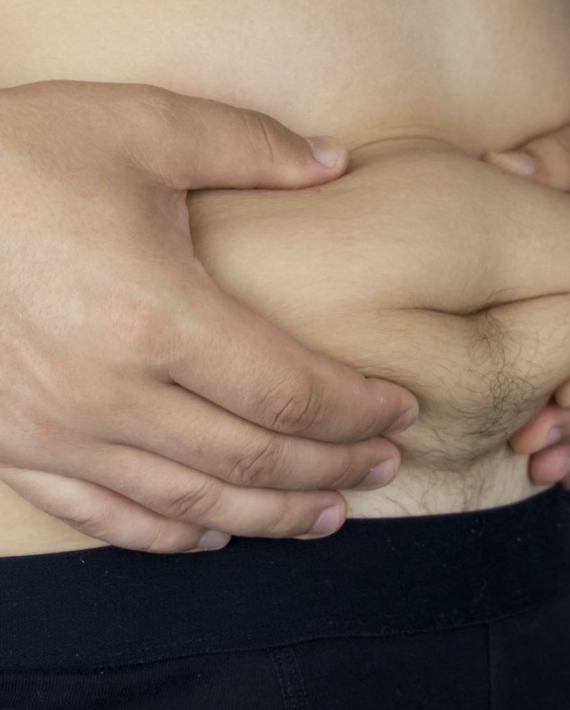 Man's belly fat
